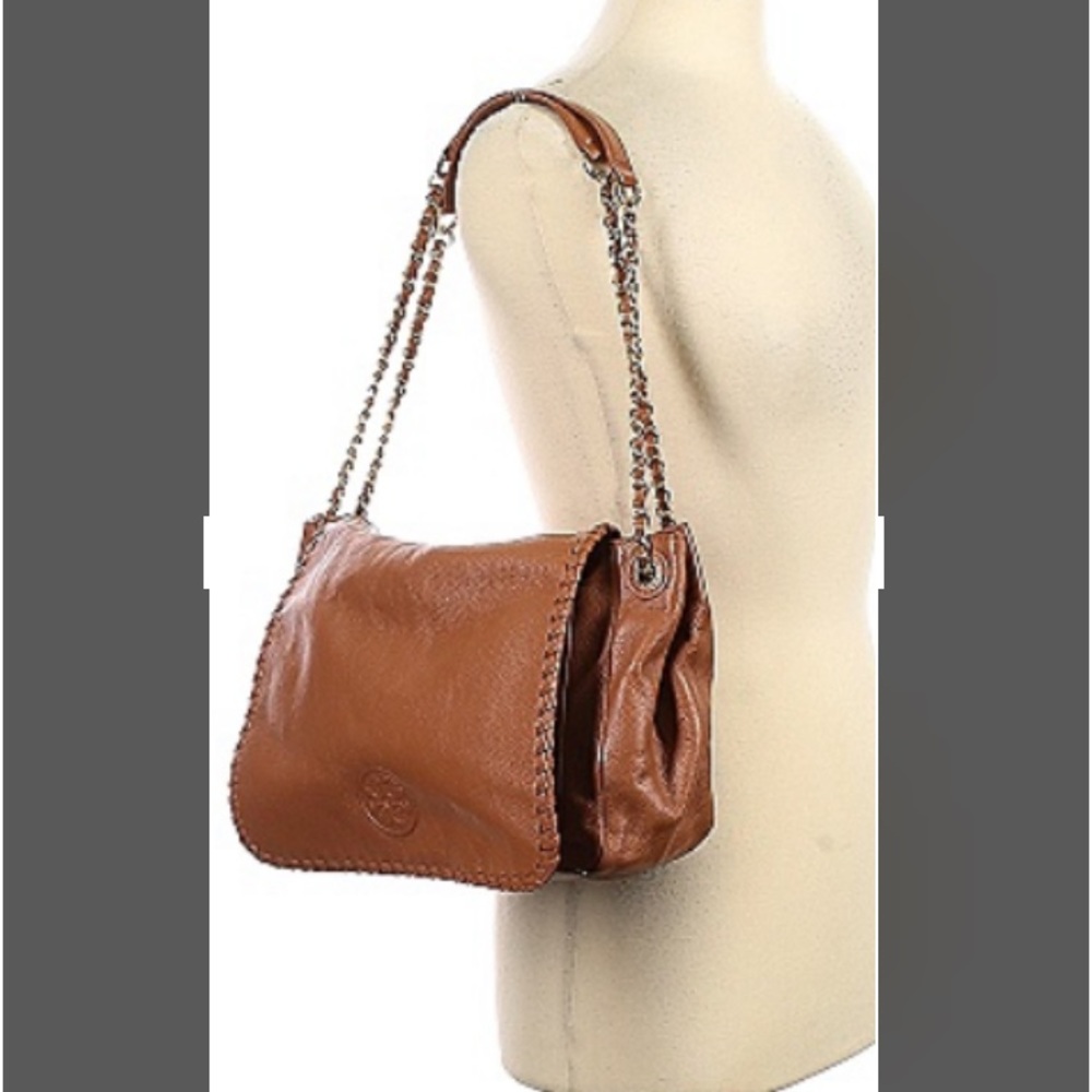 Tory Burch Eleanor light brown leather shoulder bag! Like new!